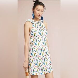 Anthropologie Multicolor Parrot Print Dress